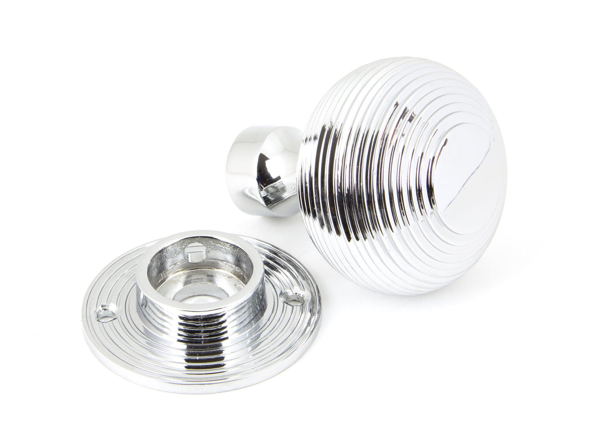 From The Anvil - Polished Chrome Heavy Beehive Mortice/Rim Knob Set | Sku. 90273 | Trade Door Handles.
