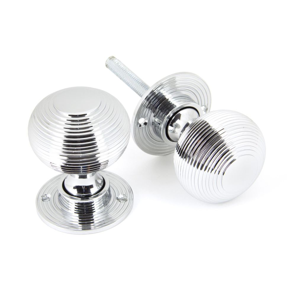 From The Anvil - Polished Chrome Heavy Beehive Mortice/Rim Knob Set | Sku. 90273 | Trade Door Handles.