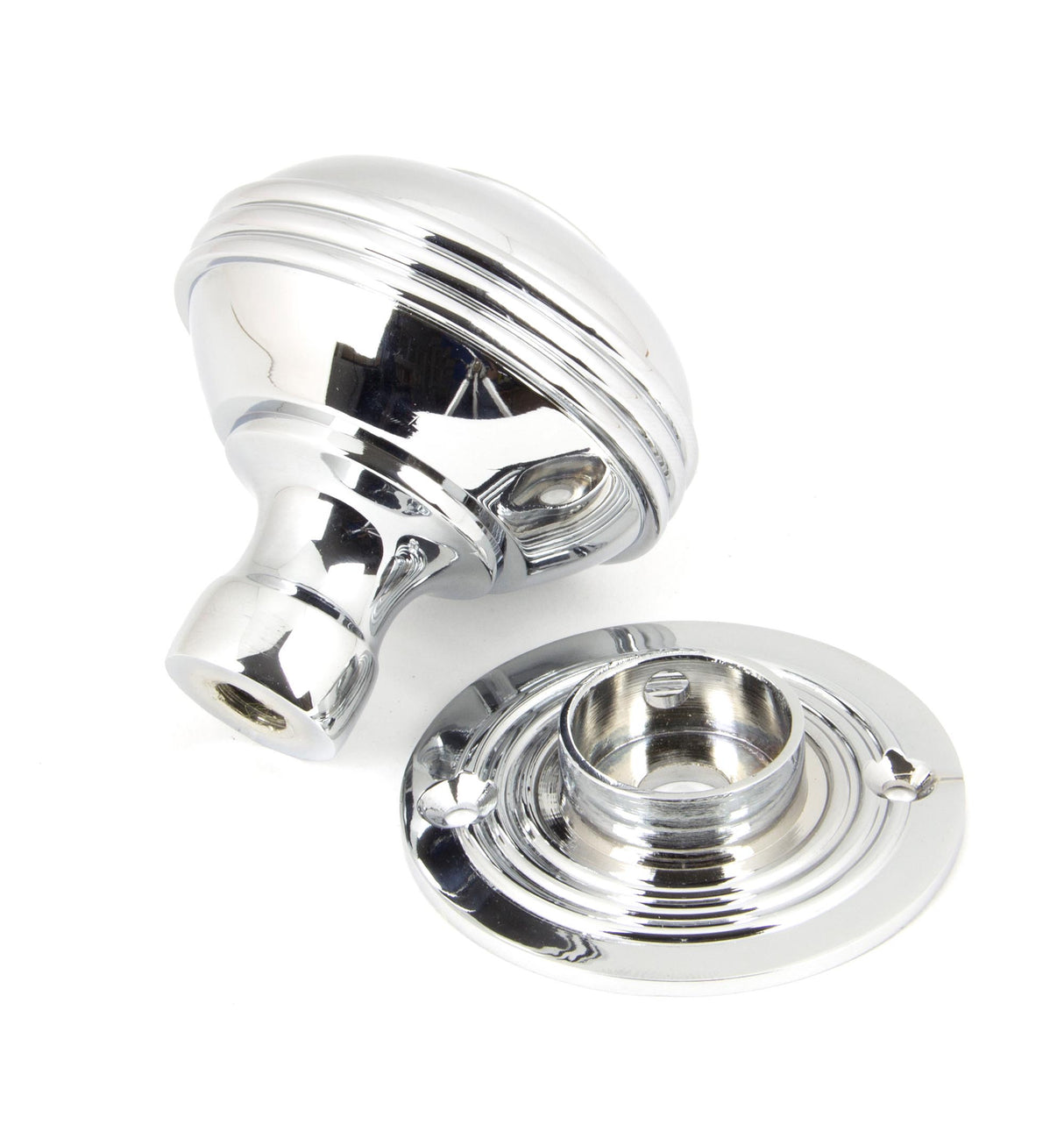 From The Anvil - Polished Chrome 63mm Prestbury Mortice/Rim Knob Set | Sku. 90275 | Trade Door Handles.