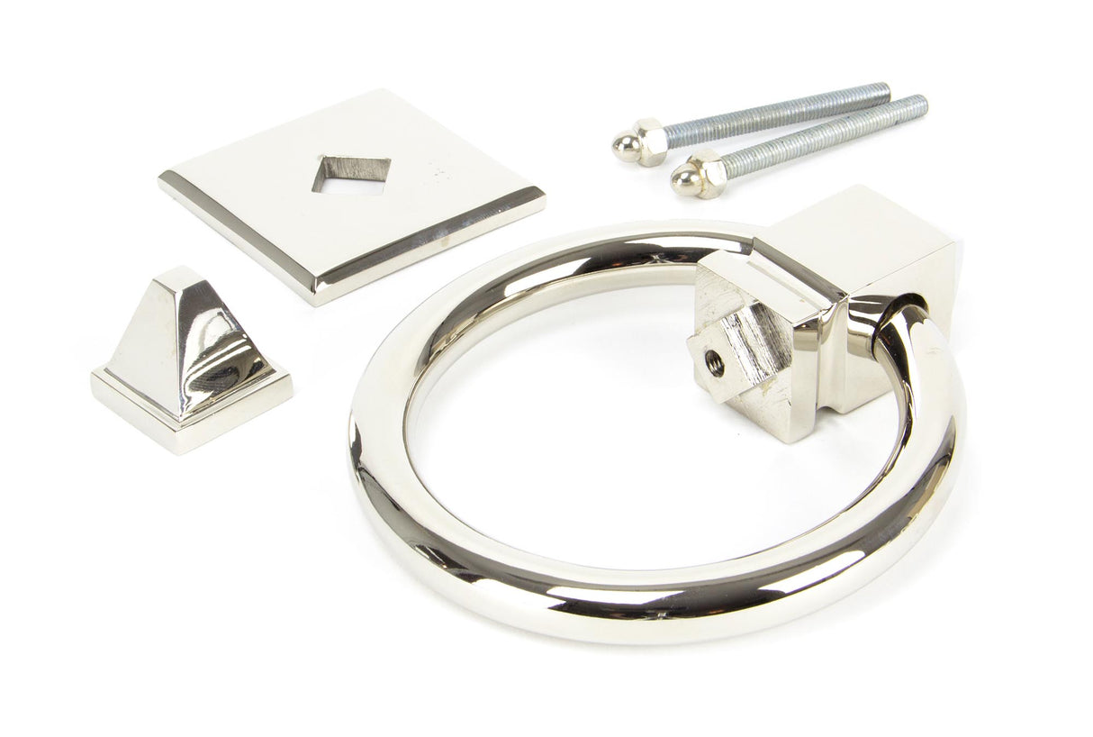 From The Anvil - Polished Nickel Ring Door Knocker | Sku. 90286 | Trade Door Handles.