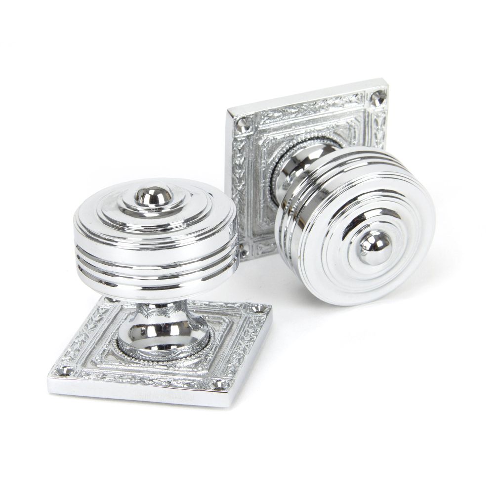 From The Anvil - Polished Chrome Tewkesbury Square Mortice Knob Set | Sku. 90292 | Trade Door Handles.