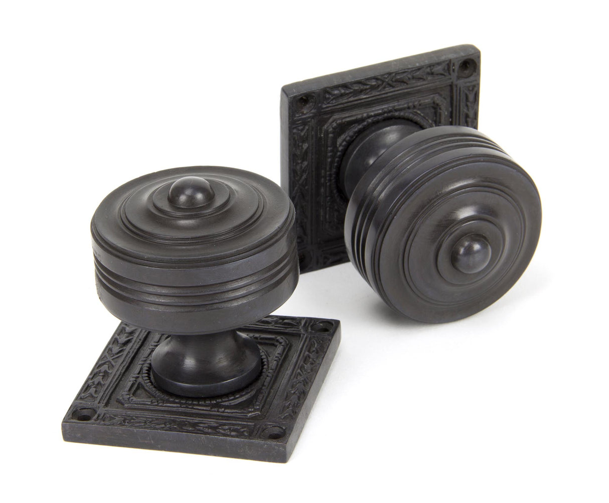From The Anvil - Aged Bronze Tewkesbury Square Mortice Knob Set | Sku. 90293 | Trade Door Handles.