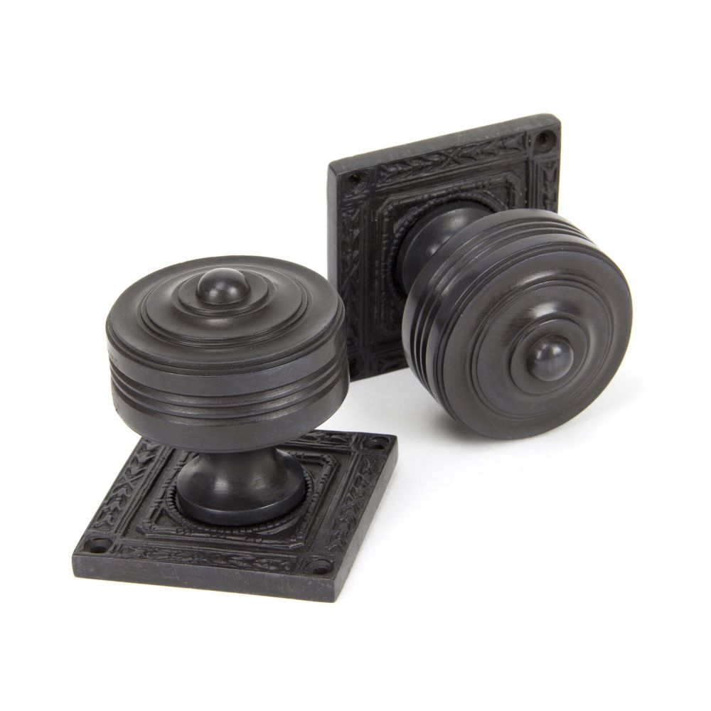 From The Anvil - Aged Bronze Tewkesbury Square Mortice Knob Set | Sku. 90293 | Trade Door Handles.