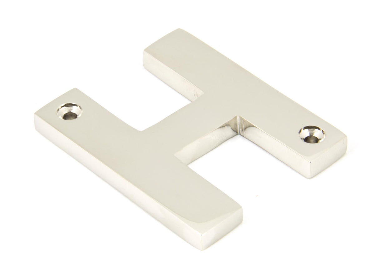 From The Anvil - Polished Nickel Letter H | Sku. 90303H | Trade Door Handles.