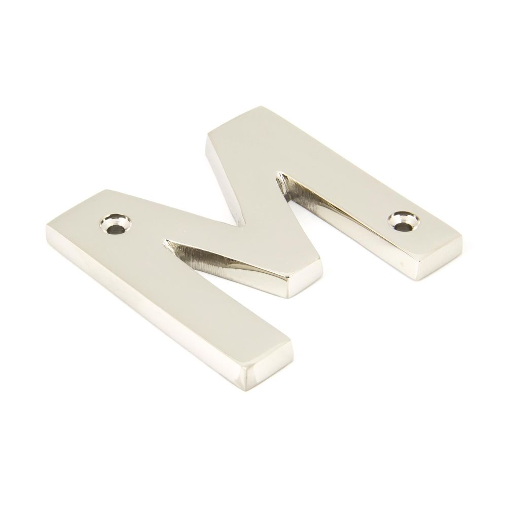 From The Anvil - Polished Nickel Letter M | Sku. 90303M | Trade Door Handles.