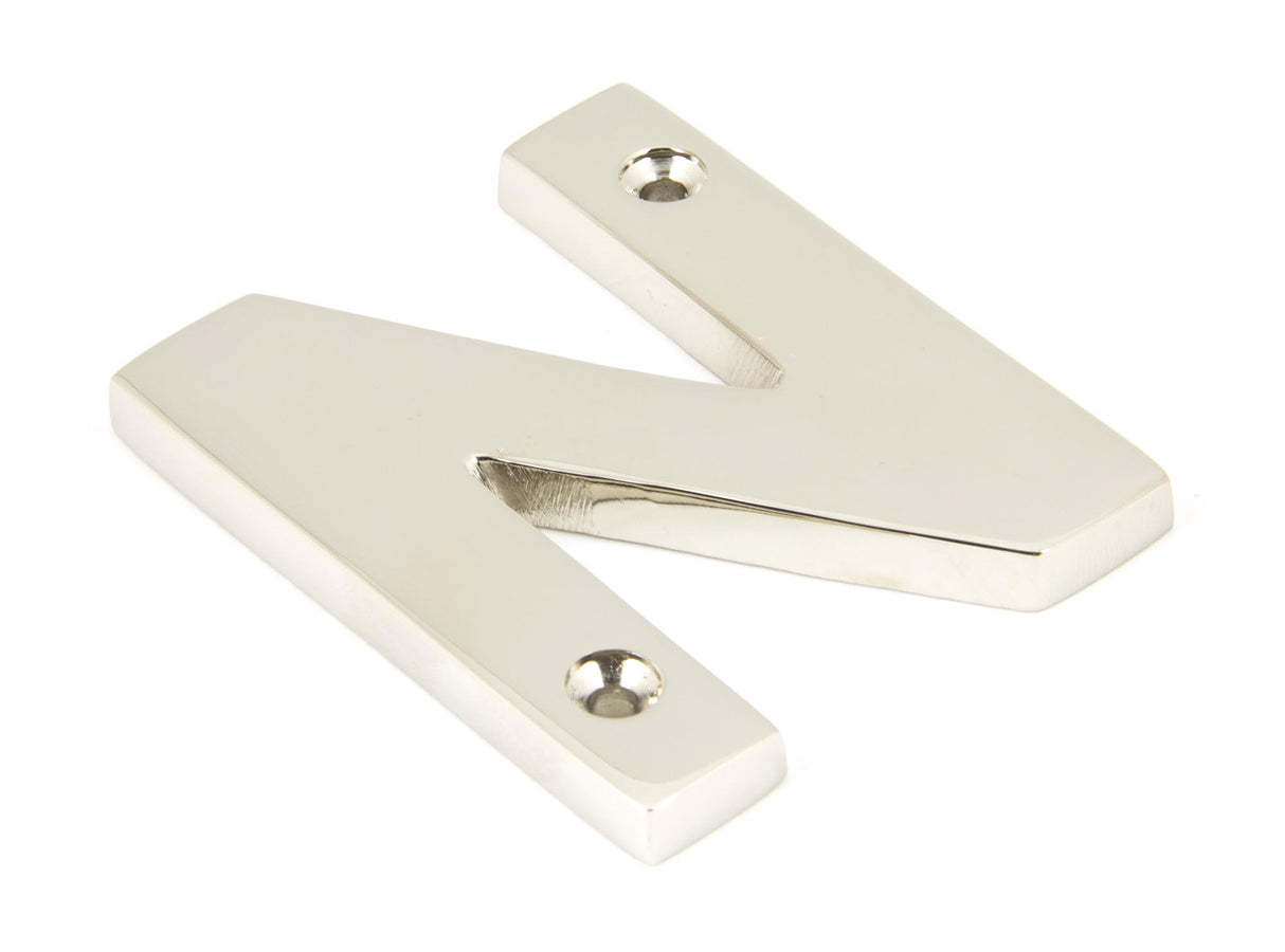 From The Anvil - Polished Nickel Letter N | Sku. 90303N | Trade Door Handles.