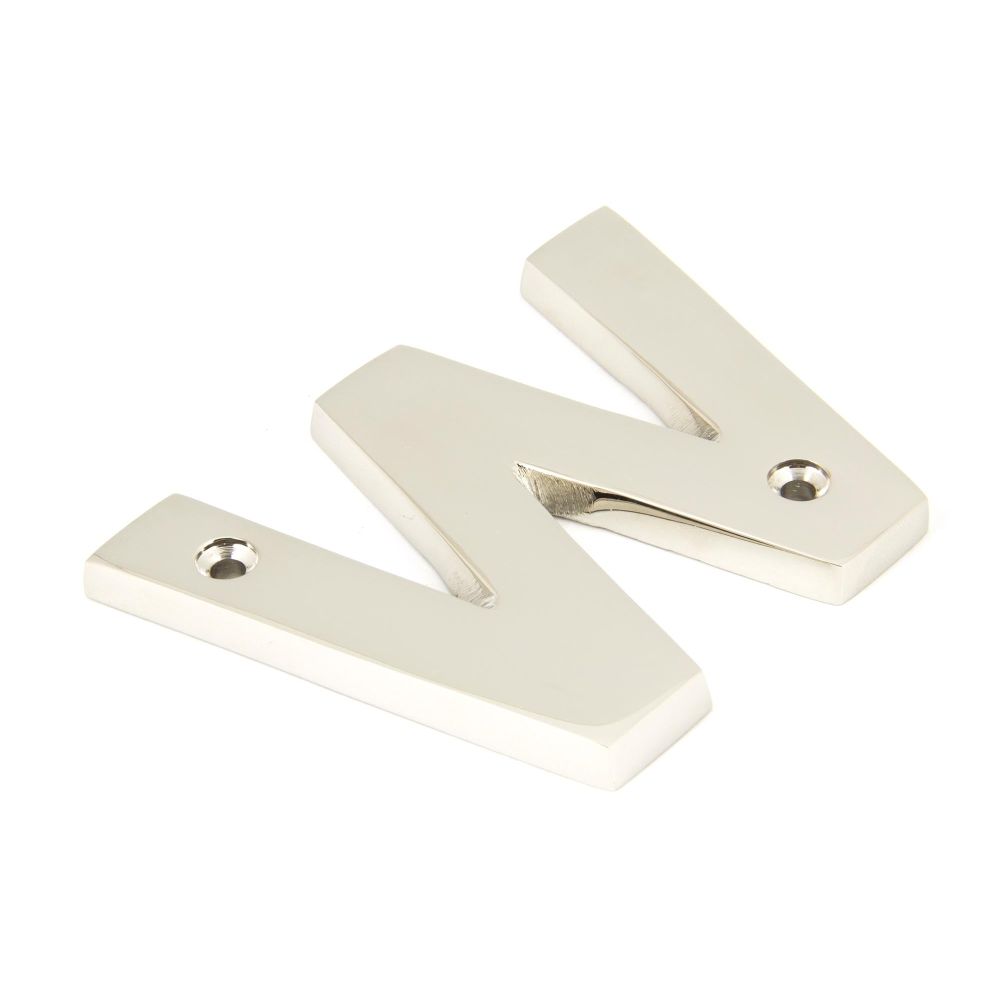 From The Anvil - Polished Nickel Letter W | Sku. 90303W | Trade Door Handles.