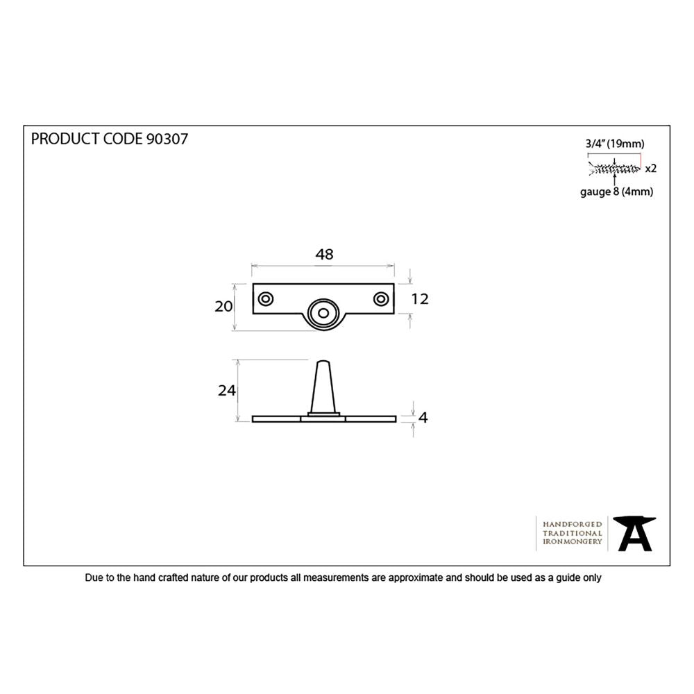 From The Anvil - Aged Bronze Offset Stay Pin | Sku. 90307 | Trade Door Handles.
