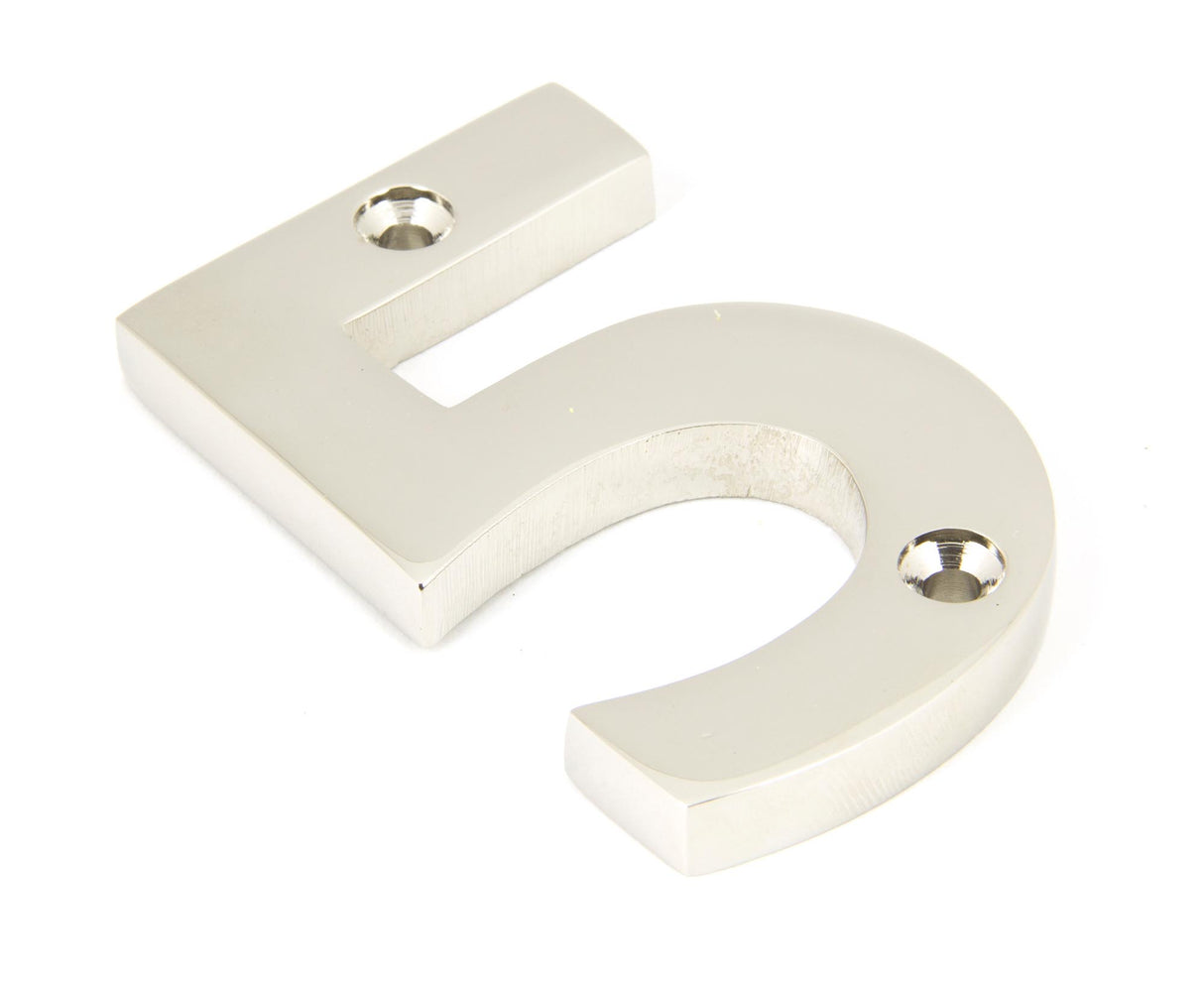From The Anvil - Polished Nickel Numeral 5 | Sku. 90315 | Trade Door Handles.