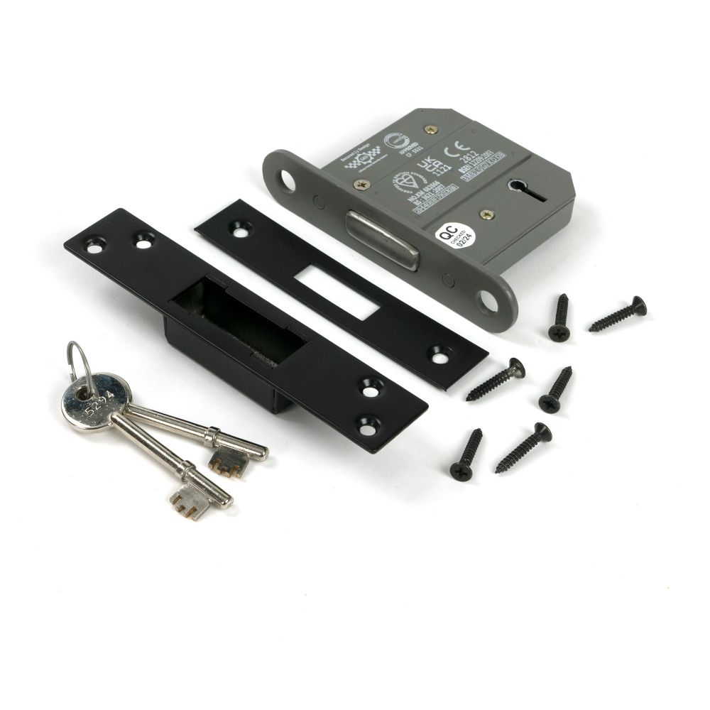 From The Anvil - Black 3" BS 5 Lever Deadlock | Sku. 91062 | Trade Door Handles.