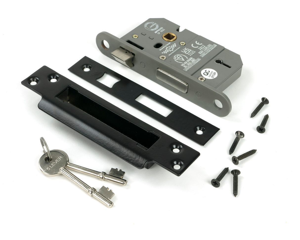 From The Anvil - Black 2½" 5 Lever BS Sash Lock KA | Sku. 91065 | Trade Door Handles.