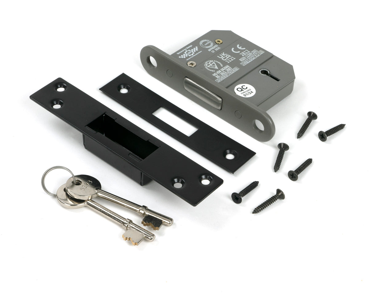 From The Anvil - Black 2½" BS 5 Lever Deadlock KA | Sku. 91067 | Trade Door Handles.