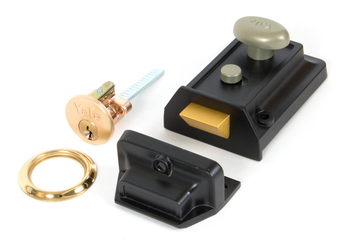 From The Anvil - Black Traditional Case Night Latch | Sku. 91093 | Trade Door Handles.
