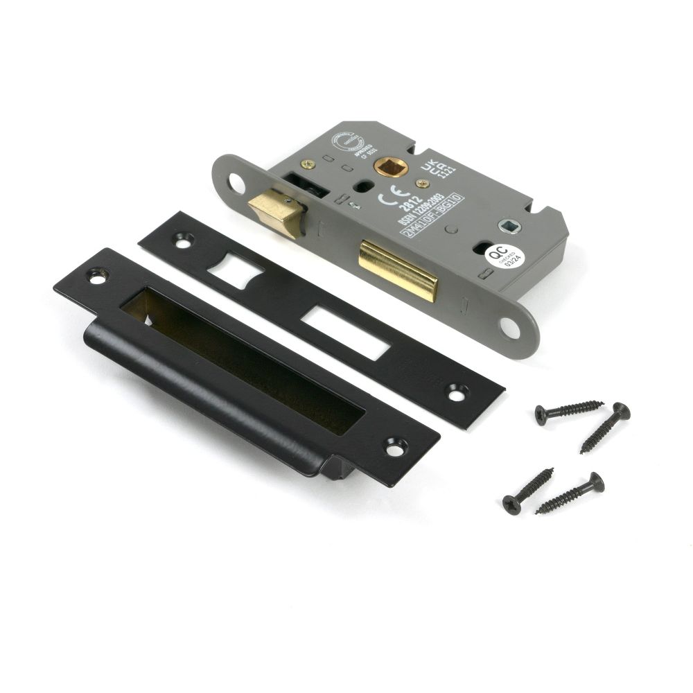 From The Anvil - Black 2½" Heavy Duty Bathroom Mortice Lock | Sku. 91107 | Trade Door Handles.