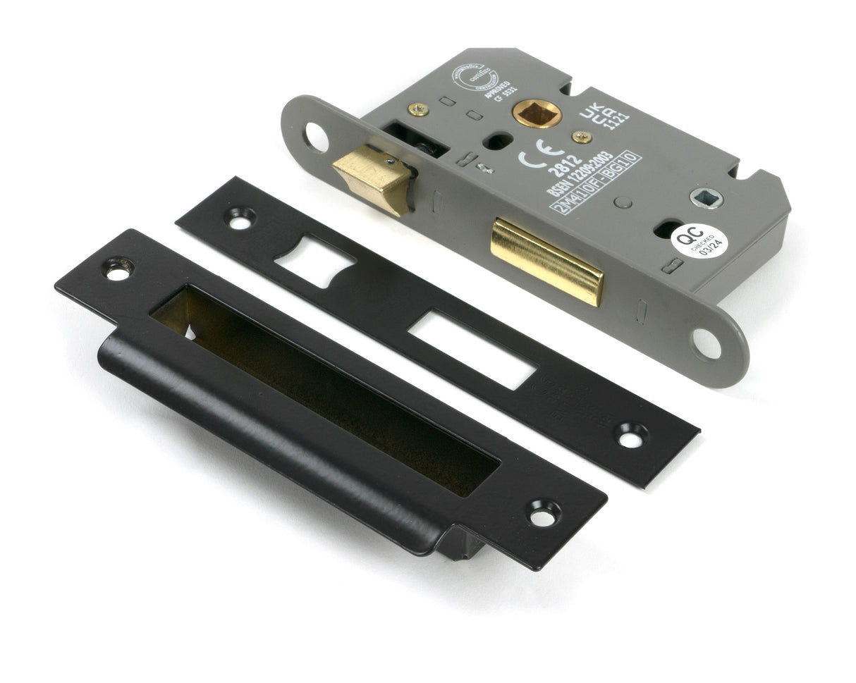 From The Anvil - Black 2½" Heavy Duty Bathroom Mortice Lock | Sku. 91107 | Trade Door Handles.