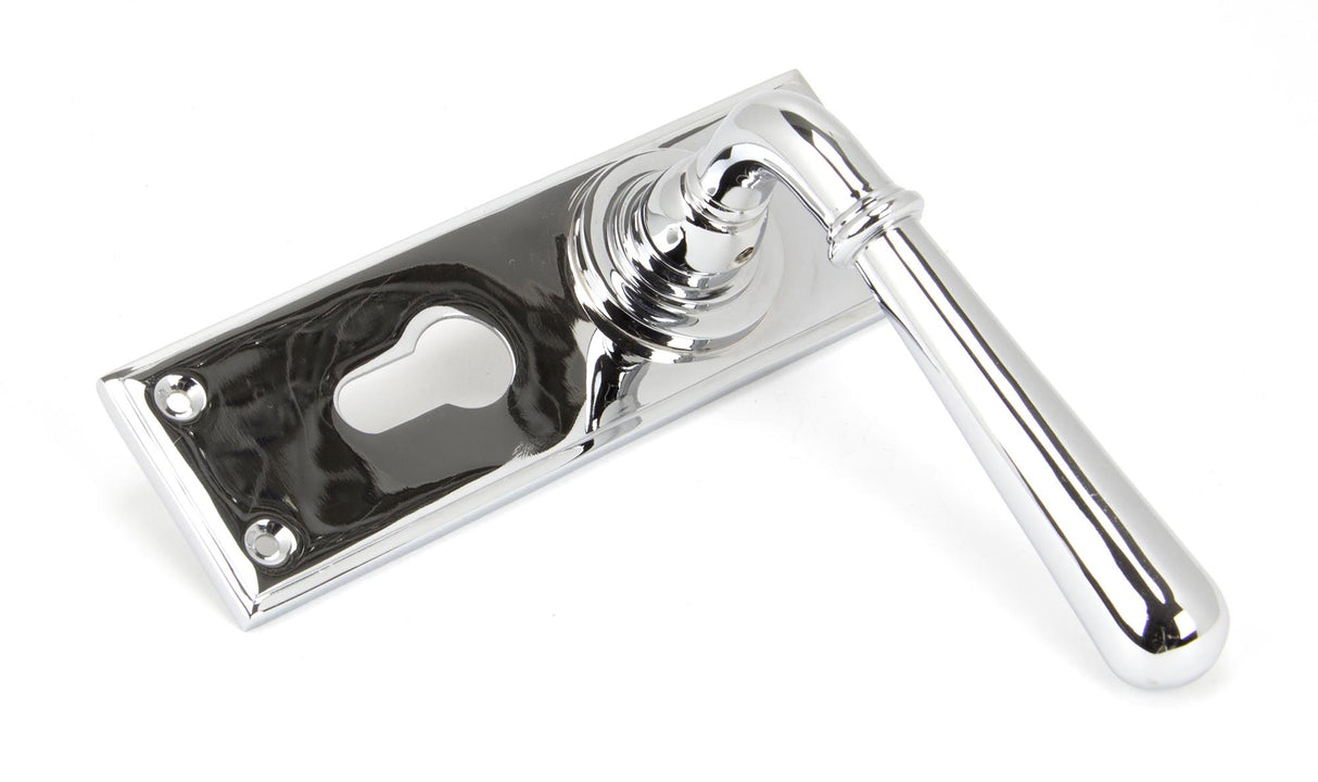 From The Anvil - Polished Chrome Newbury Lever Euro Lock Set | Sku. 91424 | Trade Door Handles.