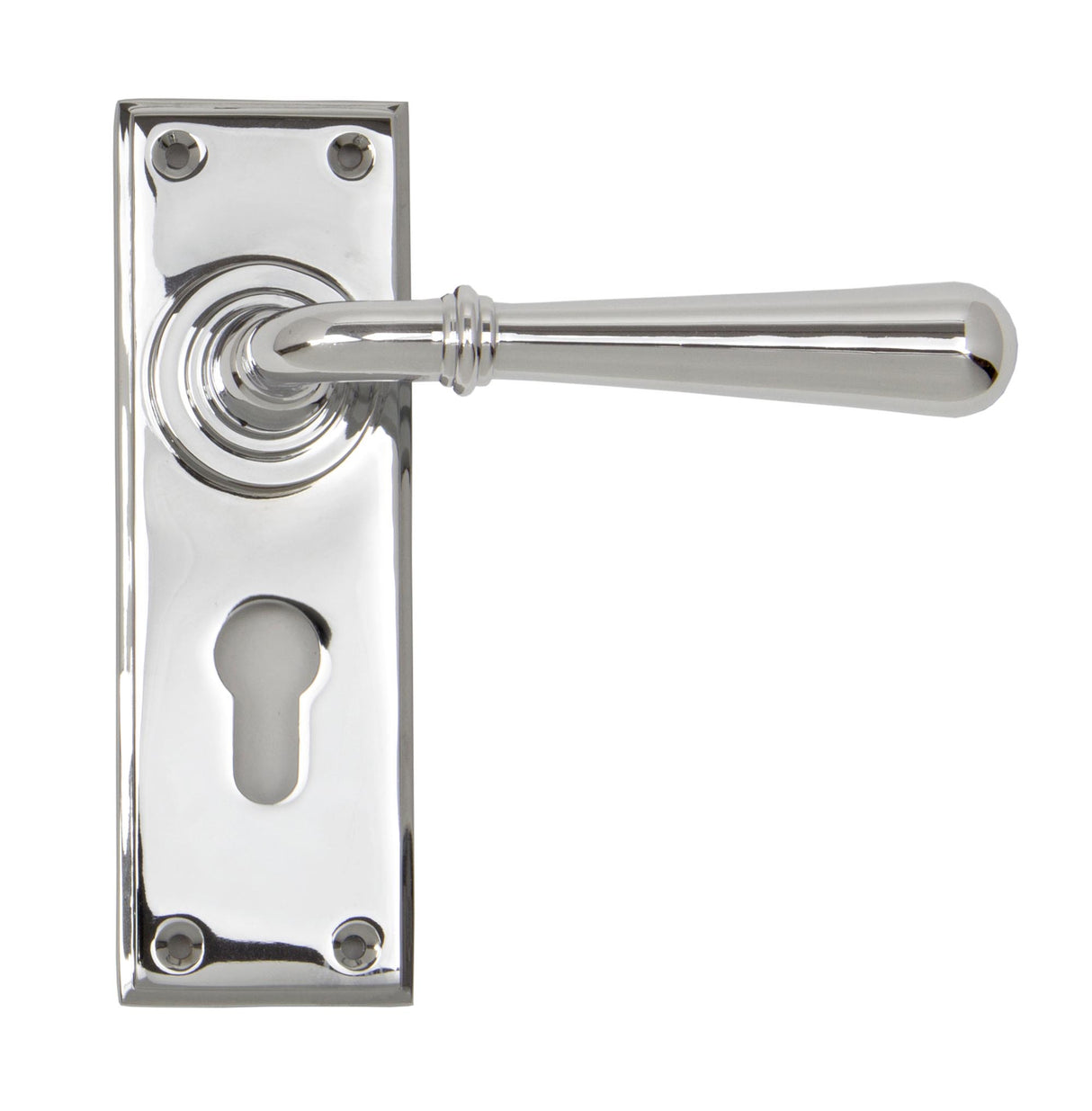 From The Anvil - Polished Chrome Newbury Lever Euro Lock Set | Sku. 91424 | Trade Door Handles.