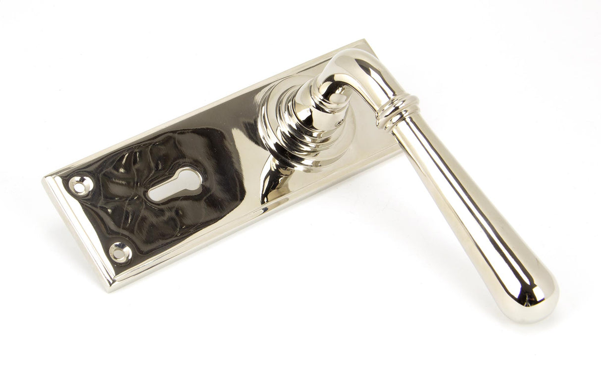 From The Anvil - Polished Nickel Newbury Lever Lock Set | Sku. 91428 | Trade Door Handles.