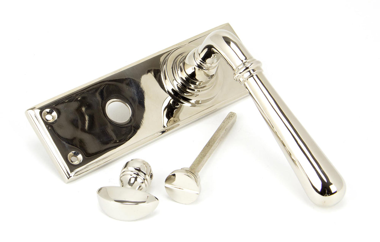 From The Anvil - Polished Nickel Newbury Lever Bathroom Set | Sku. 91430 | Trade Door Handles.