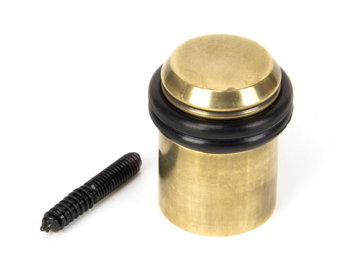 From The Anvil - Aged Brass Floor Mounted Door Stop | Sku. 91514 | Trade Door Handles.