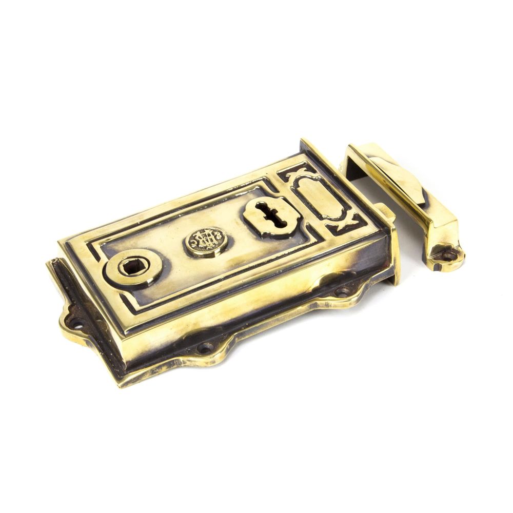 From The Anvil - Aged Brass Davenport Rim Lock | Sku. 91528 | Trade Door Handles.