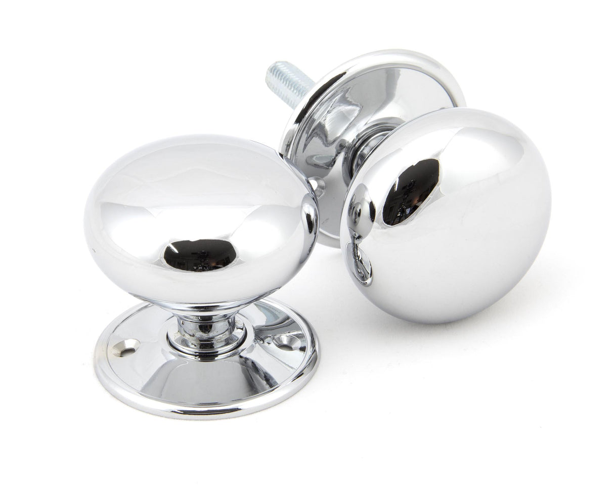 From The Anvil - Polished Chrome 57mm Mushroom Mortice/Rim Knob Set | Sku. 91532 | Trade Door Handles.