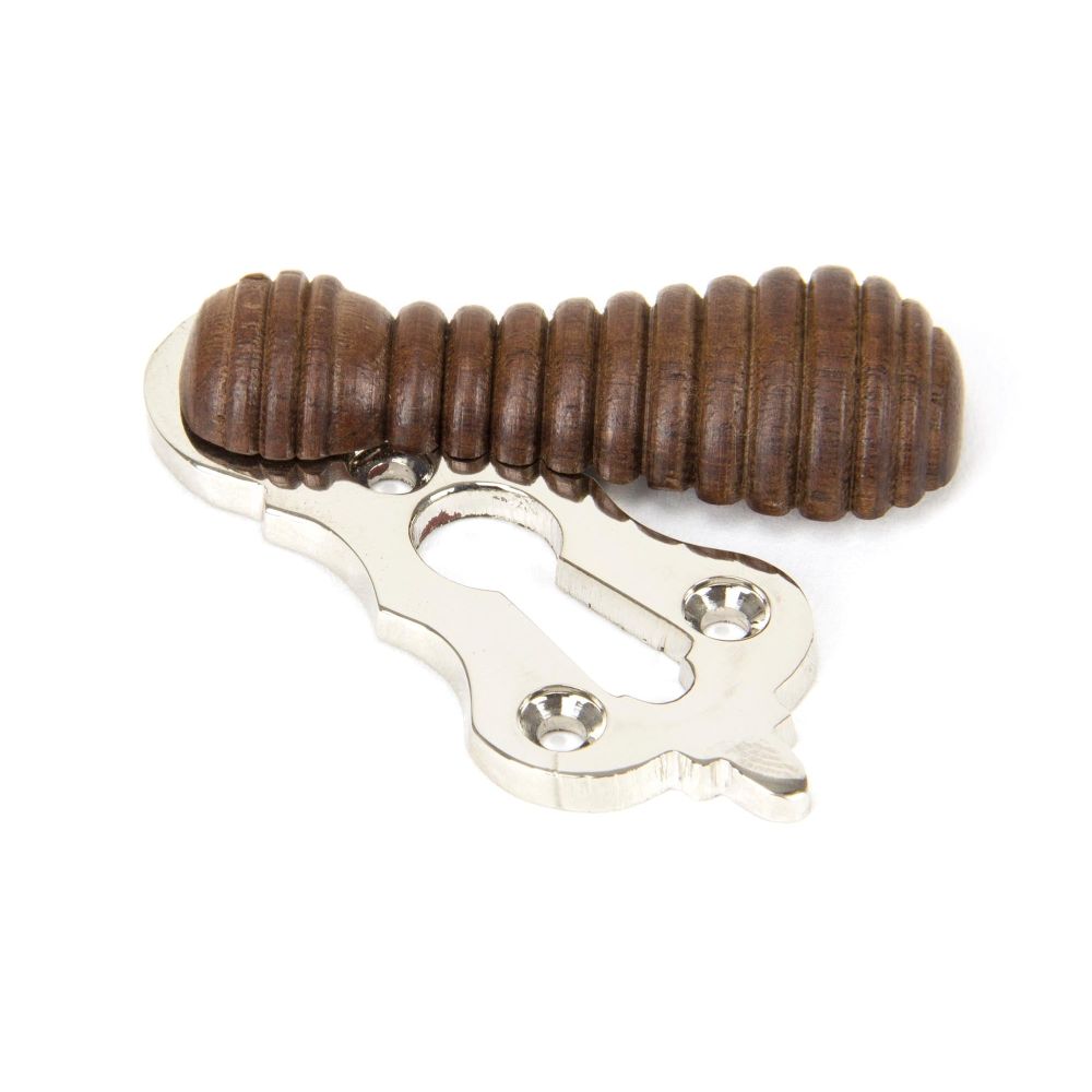 From The Anvil - Rosewood & Polished Nickel Beehive Escutcheon | Sku. 91534 | Trade Door Handles.