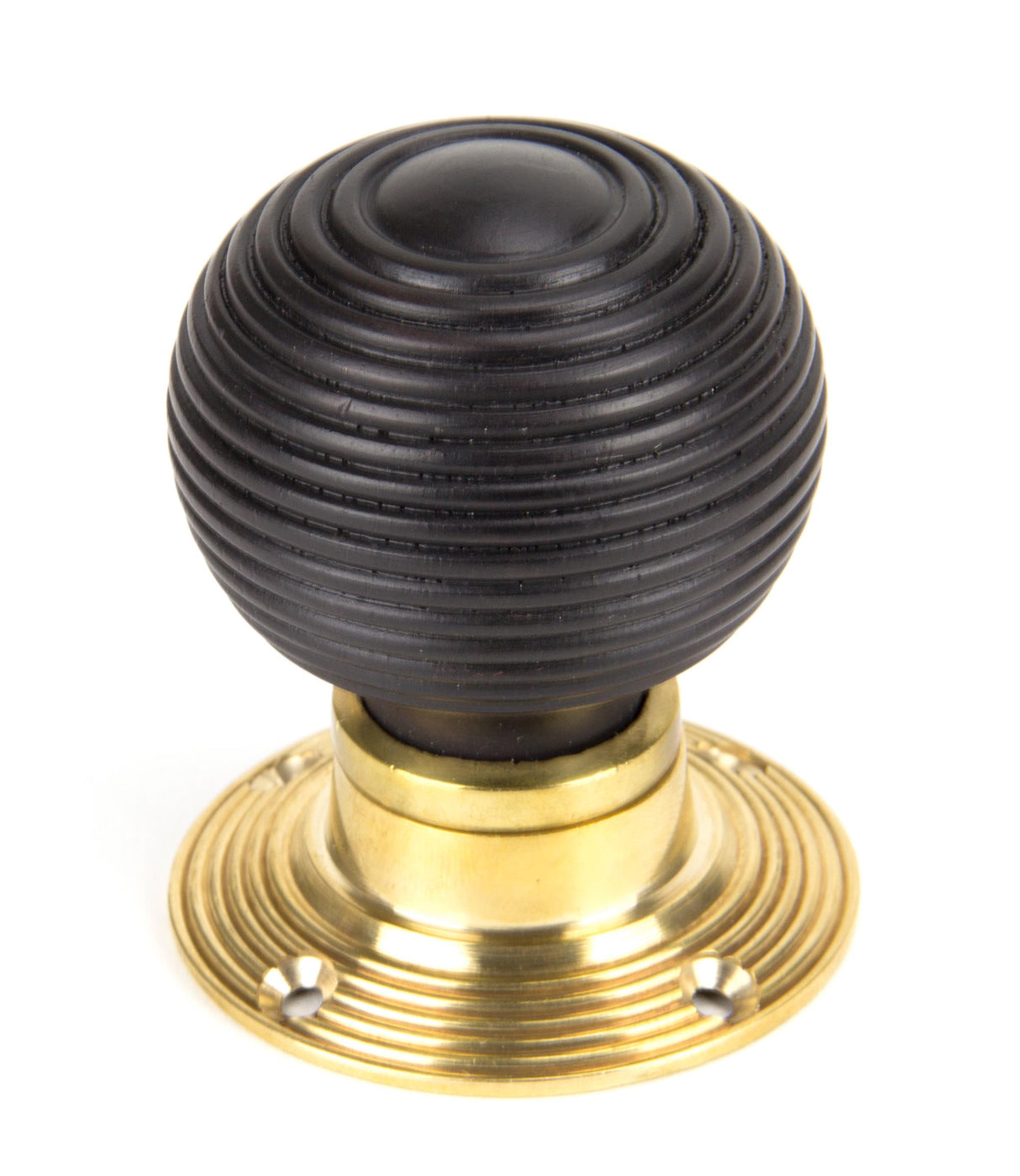 From The Anvil - Ebony and PB Cottage Mortice/Rim Knob Set - Small | Sku. 91762 | Trade Door Handles.