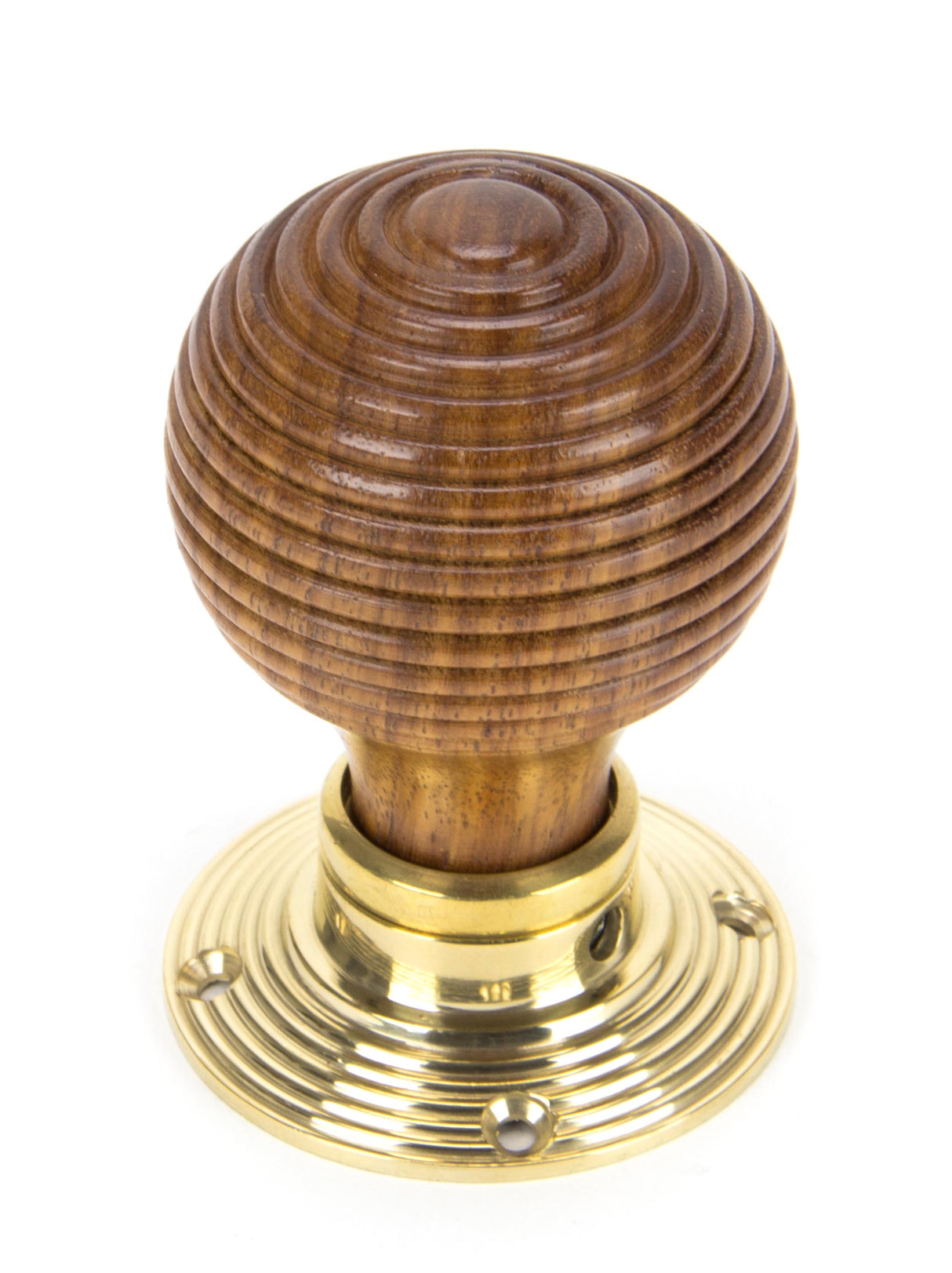 From The Anvil - Rosewood & Polished Brass Beehive Mortice/Rim Knob Set | Sku. 91787 | Trade Door Handles.
