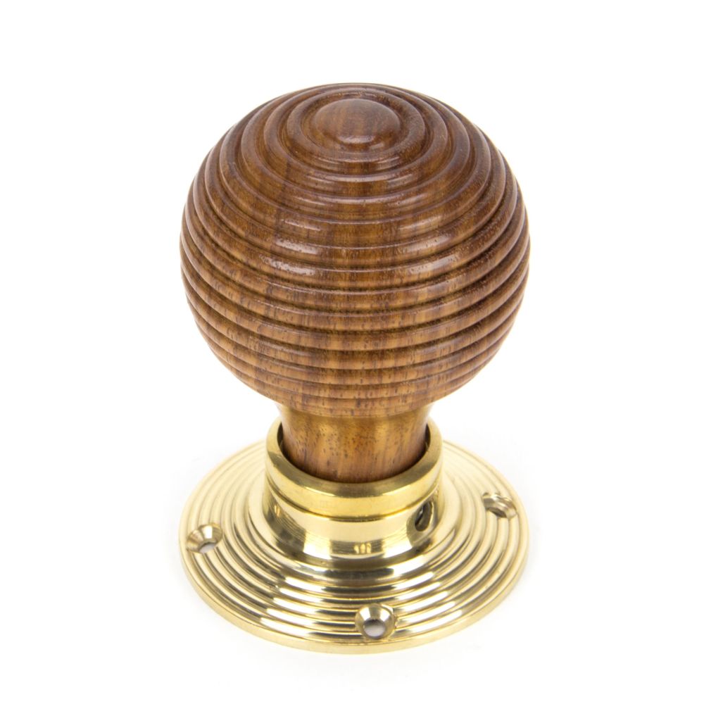 From The Anvil - Rosewood & Polished Brass Beehive Mortice/Rim Knob Set | Sku. 91787 | Trade Door Handles.