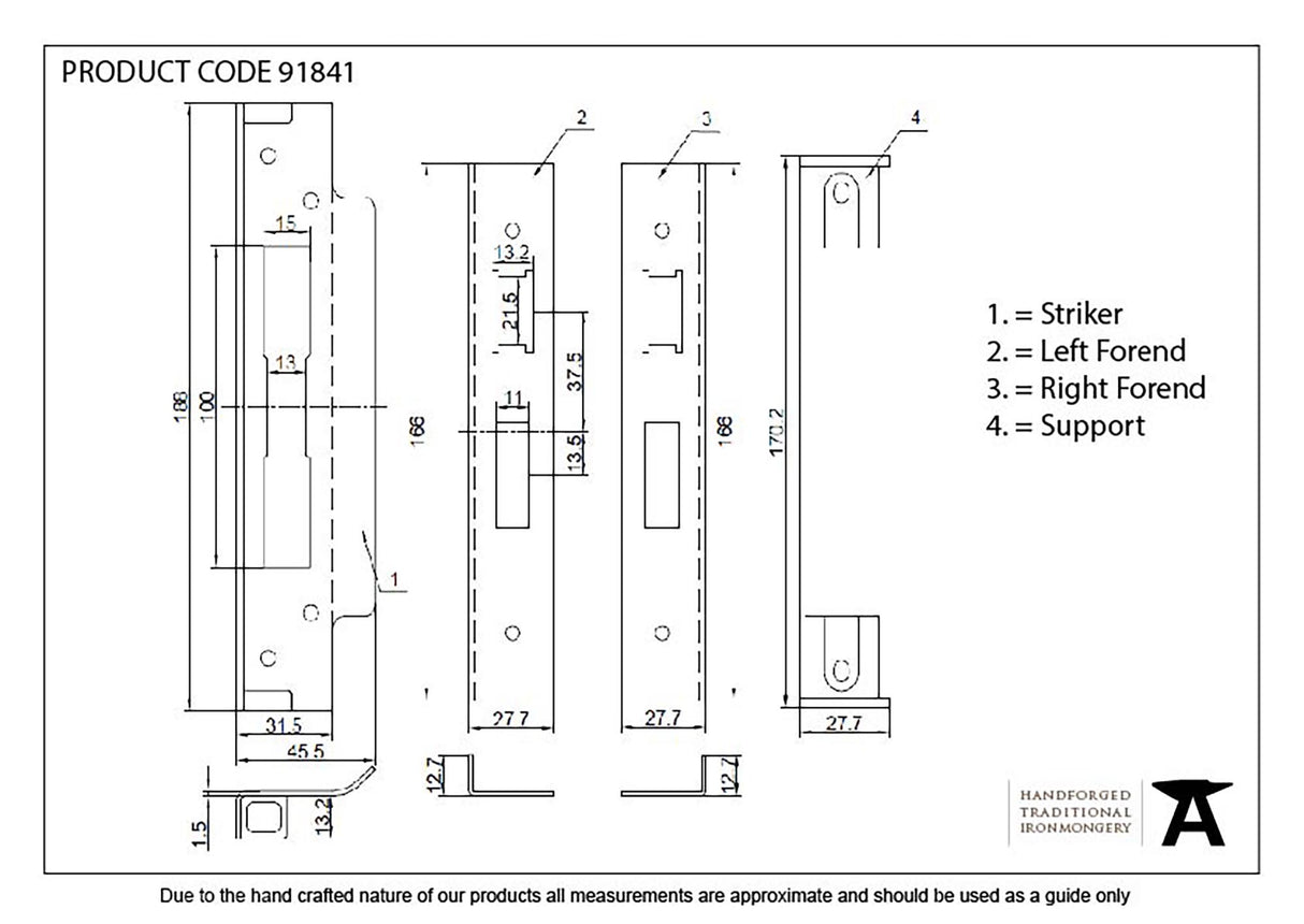 From The Anvil - PVD ½" Euro Sash Lock Rebate Kit | Sku. 91841 | Trade Door Handles.
