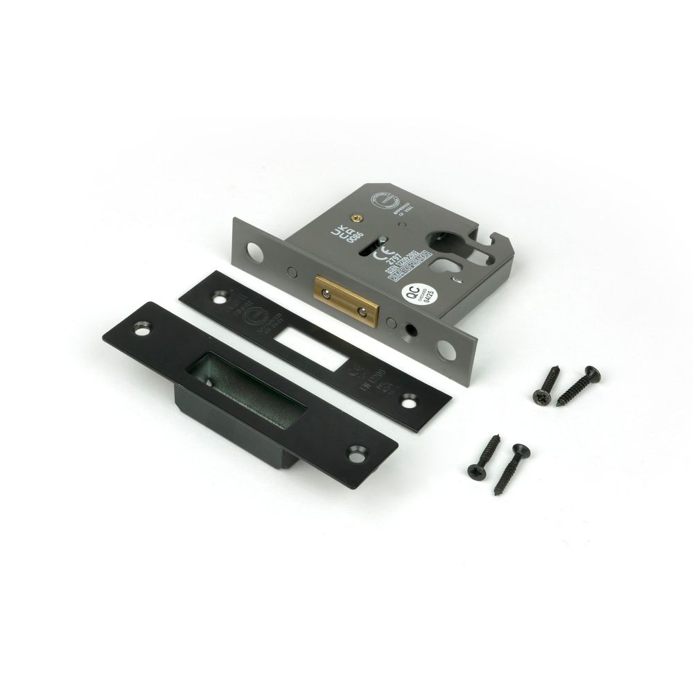 From The Anvil - Black 3" Euro Profile Dead Lock | Sku. 91846 | Trade Door Handles.