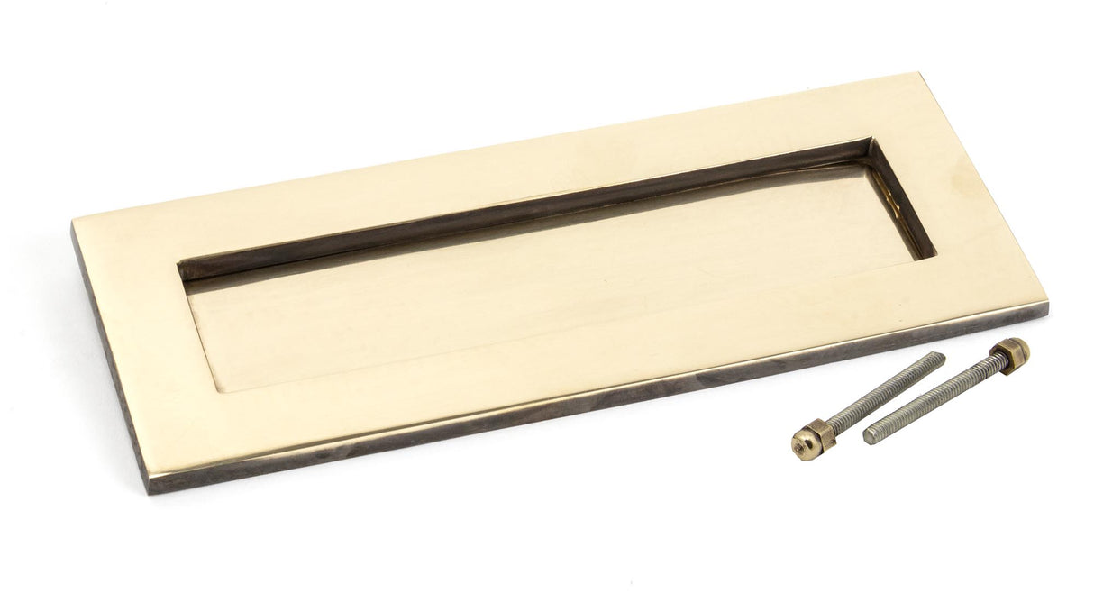 From The Anvil - Aged Brass Small Letter Plate | Sku. 91880 | Trade Door Handles.