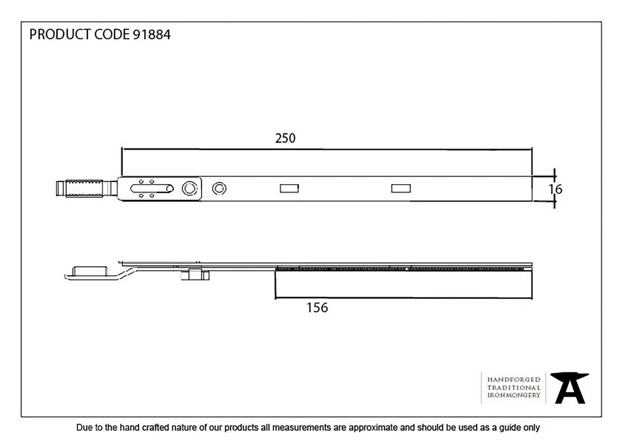 From The Anvil - BZP 250mm Extension Piece for Espag Door Locks | Sku. 91884 | Trade Door Handles.
