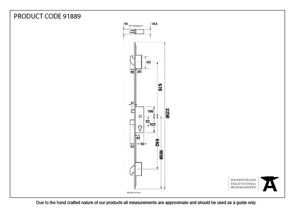 From The Anvil - SS 45mm Backset Hook 3 Point Door Lock | Sku. 91889 | Trade Door Handles.