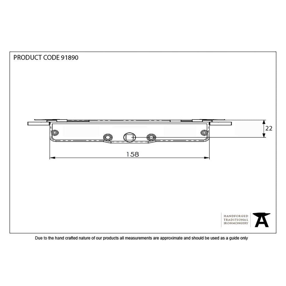 From The Anvil - BZP Excal - Gearbox 22mm Backset (No Claws) | Sku. 91890 | Trade Door Handles.