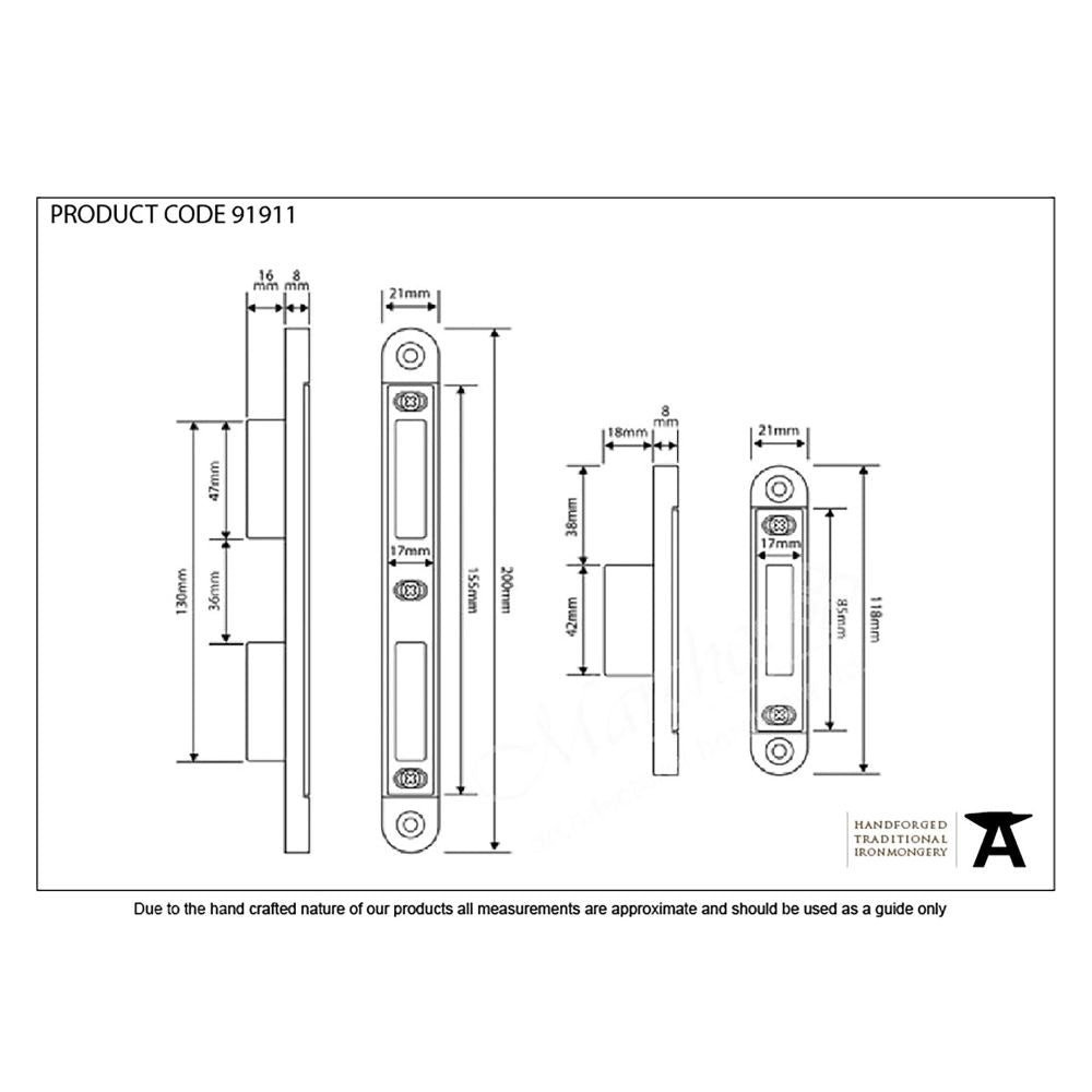 From The Anvil - Bright Zinc Plated Espag Plain Keep Set | Sku. 91911 | Trade Door Handles.