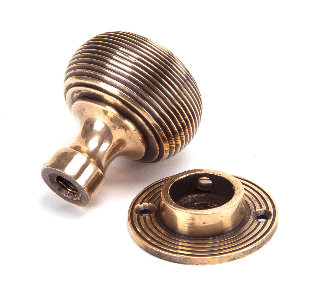 From The Anvil - Polished Bronze Heavy Beehive Mortice/Rim Knob Set | Sku. 91926 | Trade Door Handles.