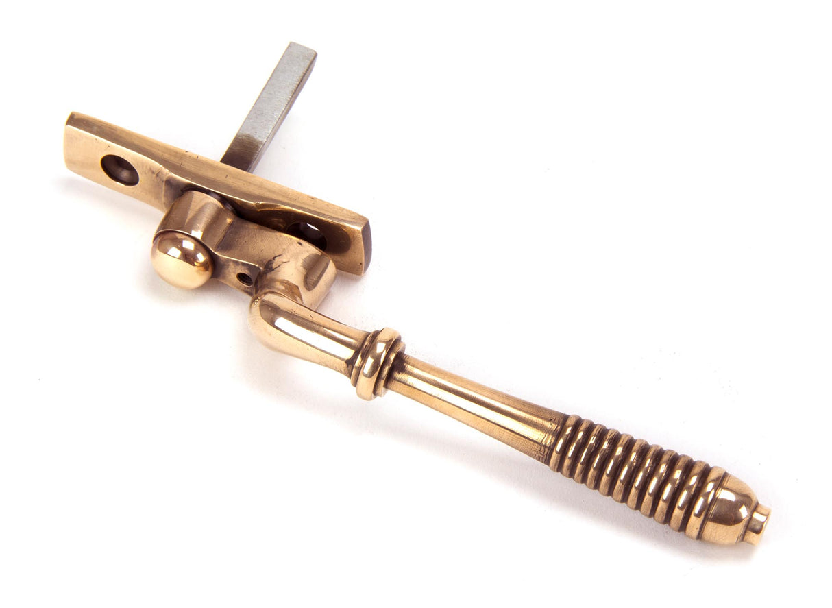 From The Anvil - Polished Bronze Reeded Espag - RH | Sku. 91943 | Trade Door Handles.