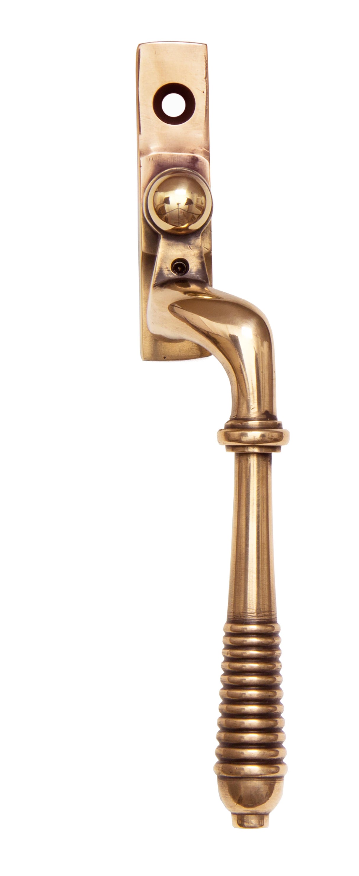 From The Anvil - Polished Bronze Reeded Espag - RH | Sku. 91943 | Trade Door Handles.