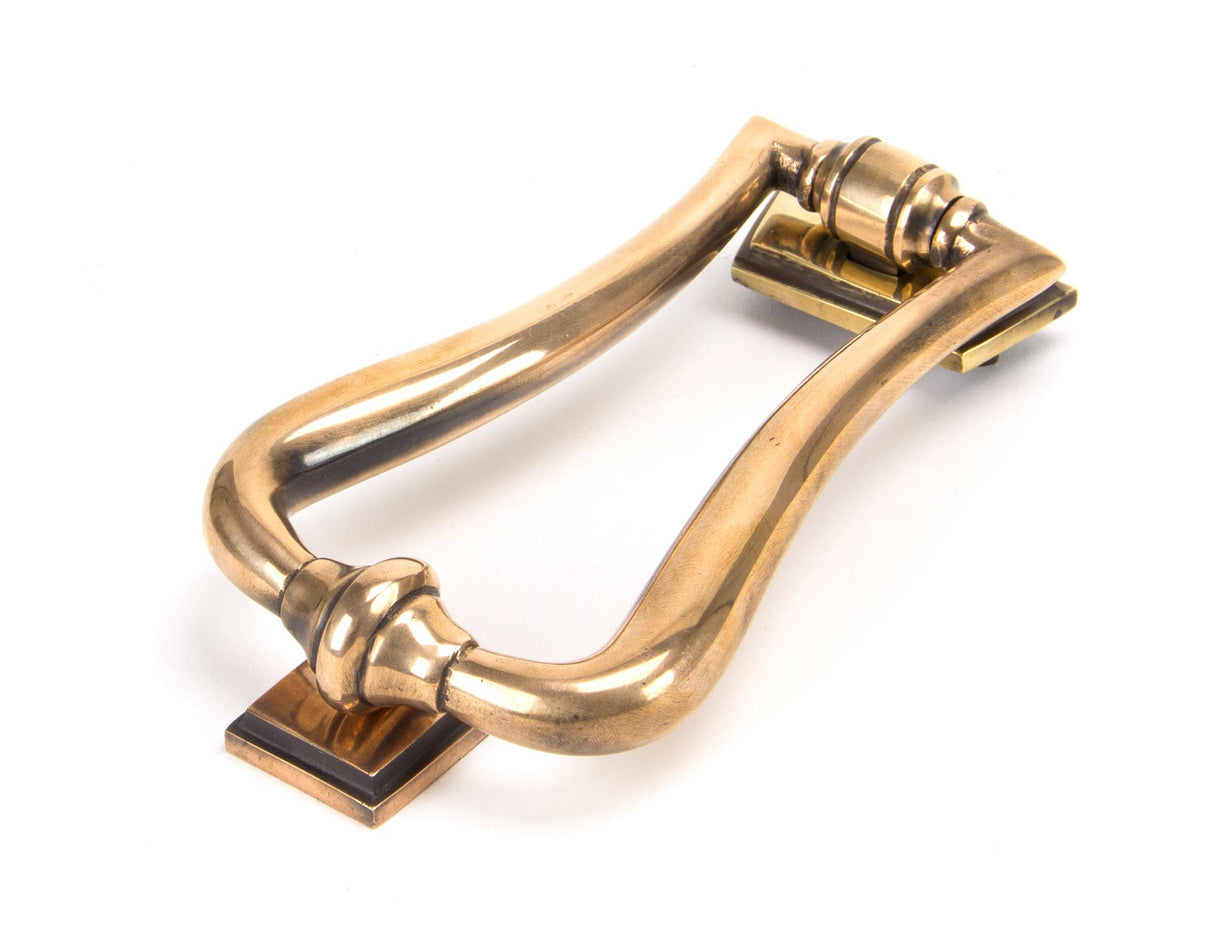 From The Anvil - Polished Bronze Slimline Art Deco Door Knocker | Sku. 91945 | Trade Door Handles.