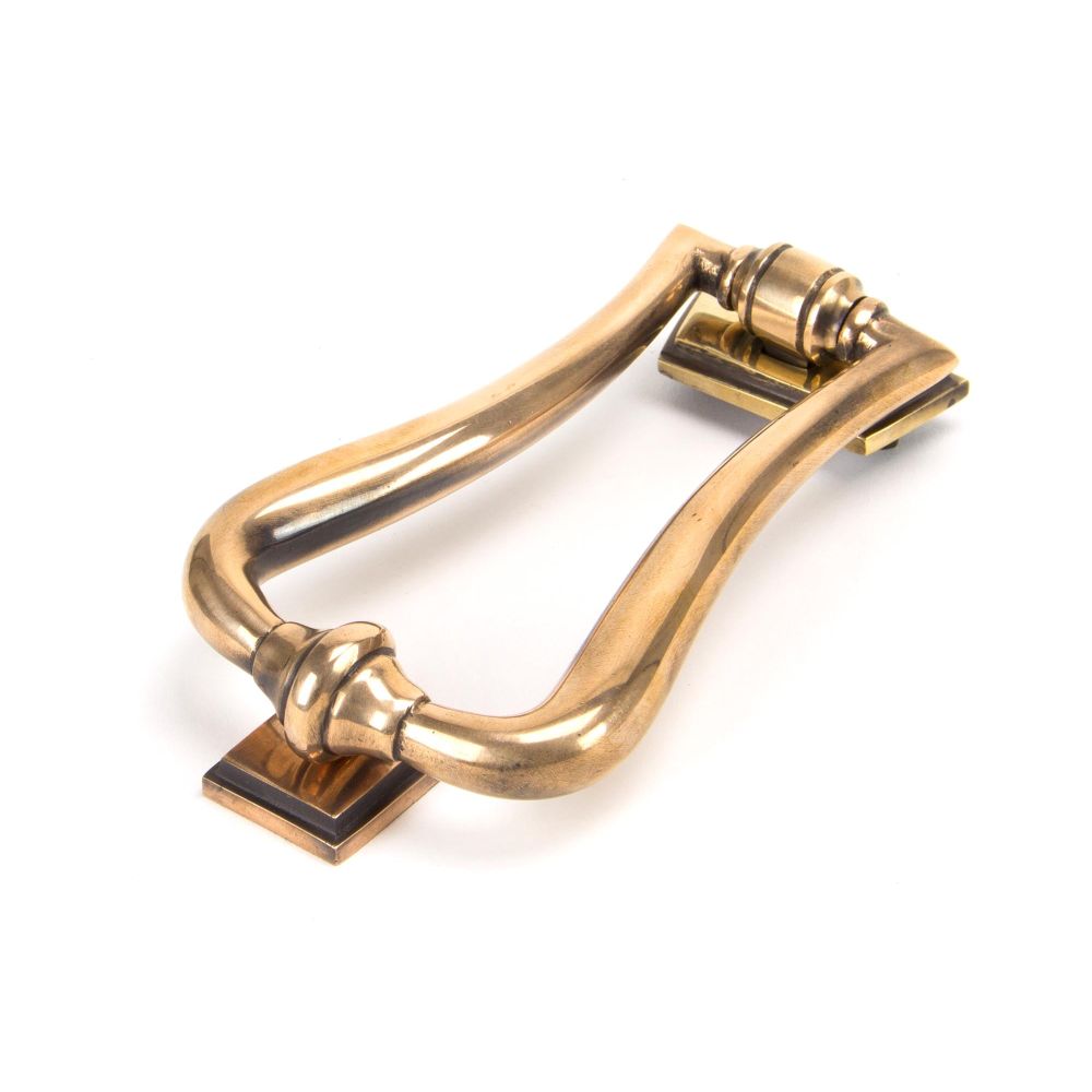 From The Anvil - Polished Bronze Slimline Art Deco Door Knocker | Sku. 91945 | Trade Door Handles.