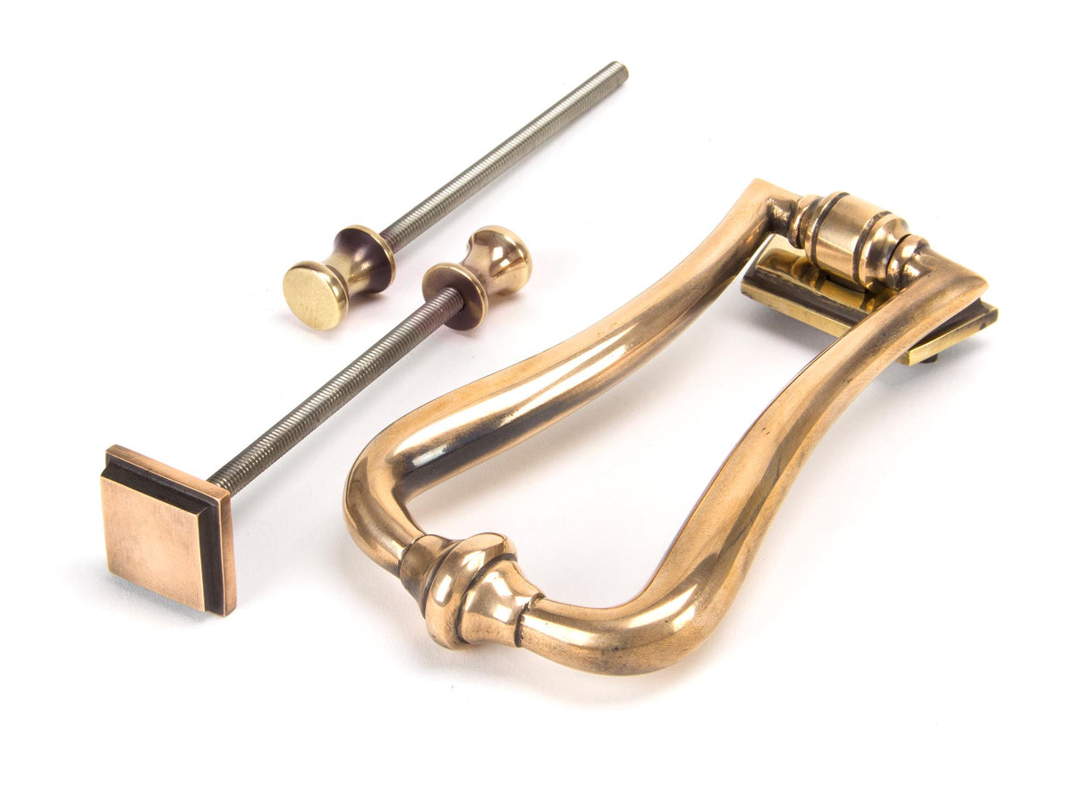 From The Anvil - Polished Bronze Slimline Art Deco Door Knocker | Sku. 91945 | Trade Door Handles.