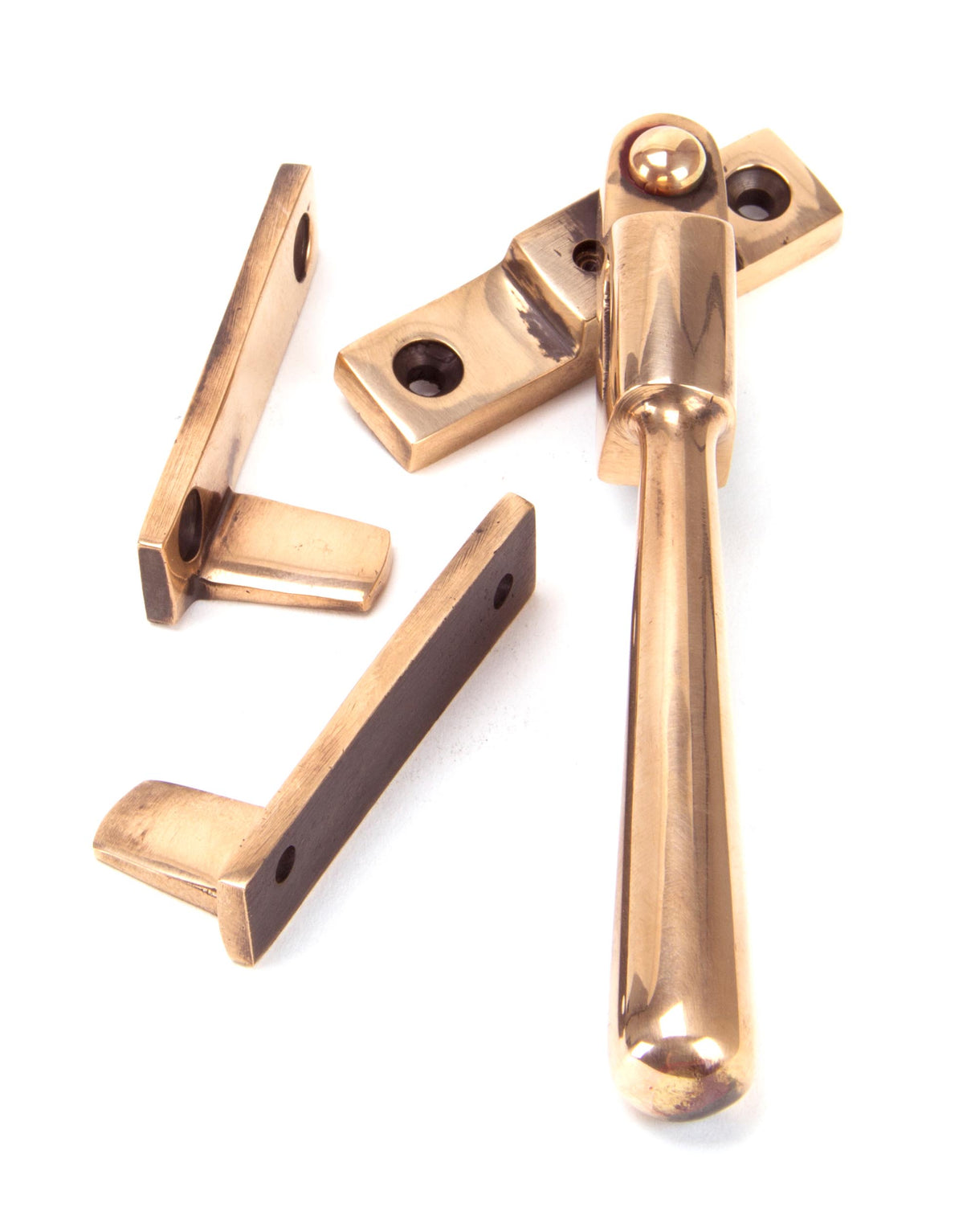 From The Anvil - Polished Bronze Night-Vent Locking Newbury Fastener | Sku. 91952 | Trade Door Handles.