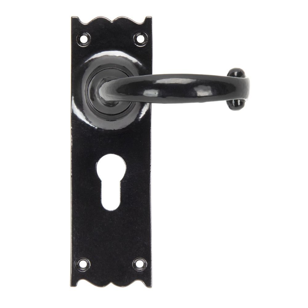 From The Anvil - Black Cottage Lever Euro Lock Set | Sku. 91966 | Trade Door Handles.