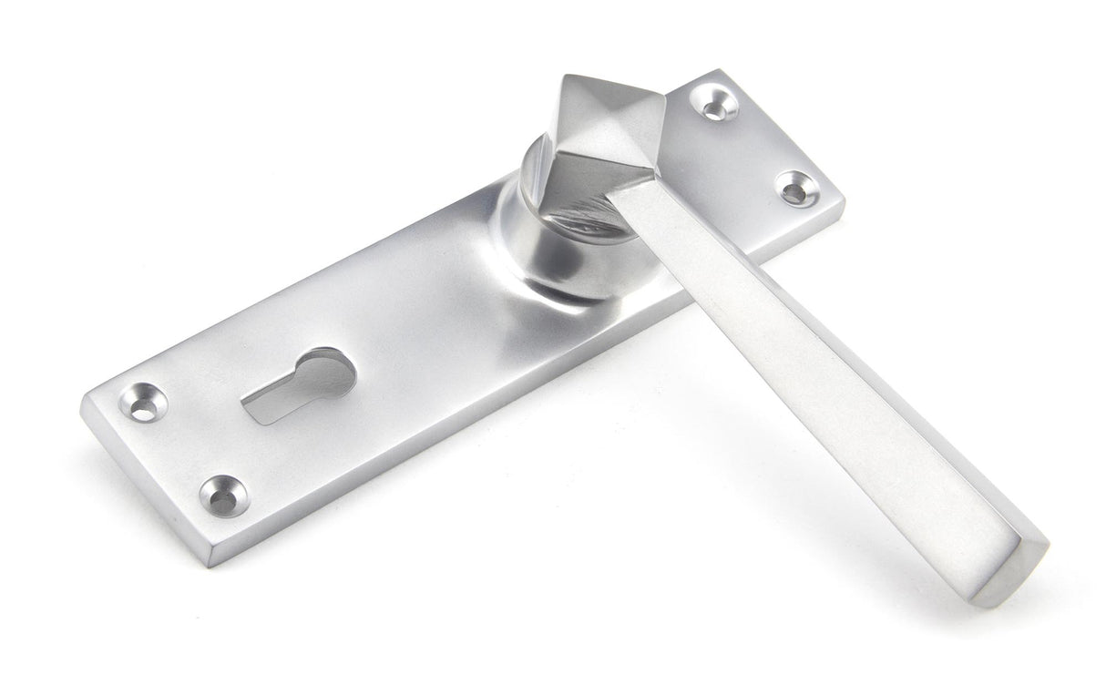 From The Anvil - Satin Chrome Straight Lever Lock Set | Sku. 91967 | Trade Door Handles.