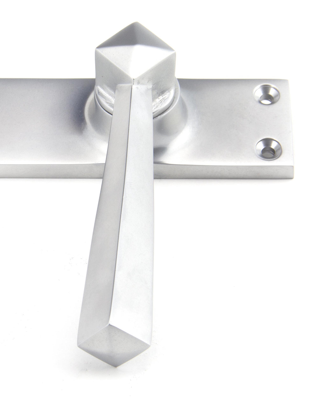 From The Anvil - Satin Chrome Straight Lever Lock Set | Sku. 91967 | Trade Door Handles.