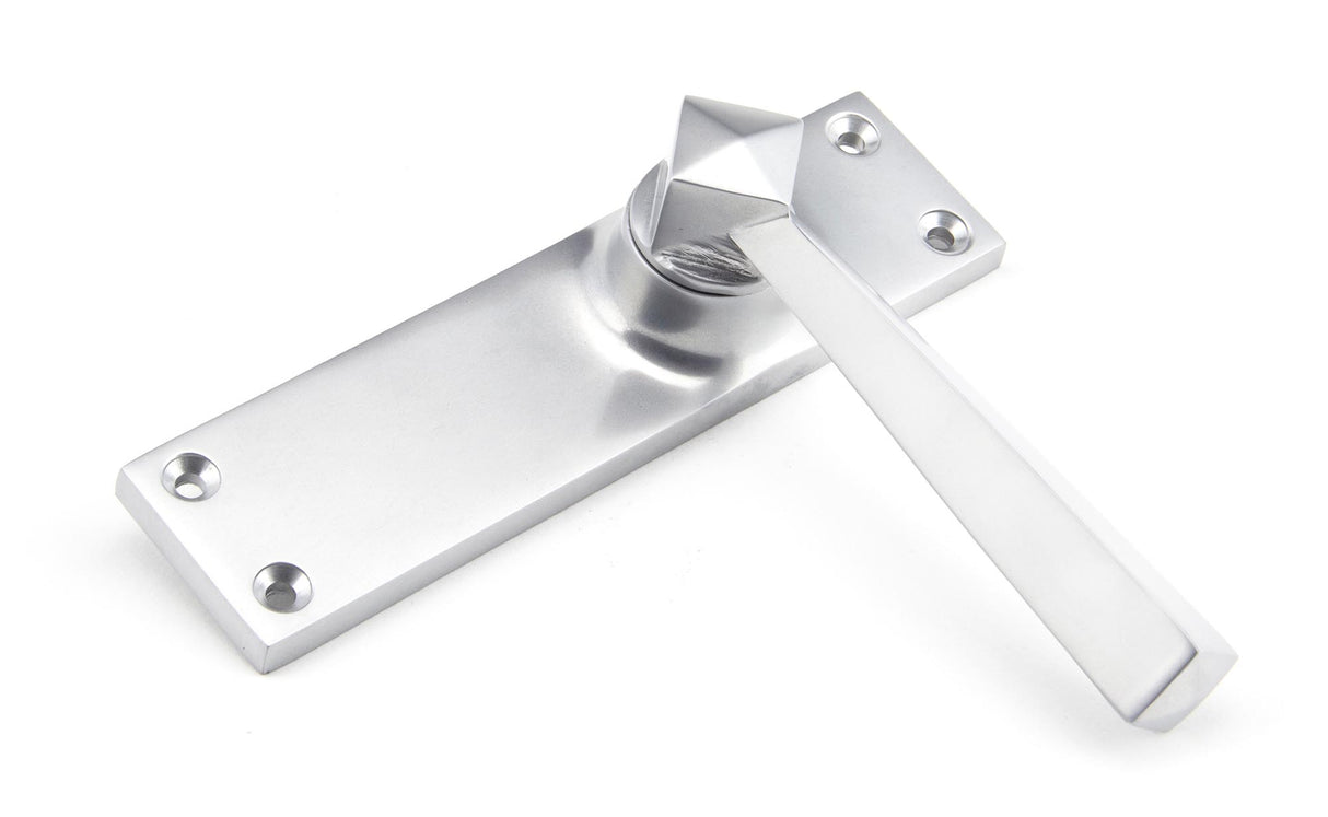 From The Anvil - Satin Chrome Straight Lever Latch Set | Sku. 91970 | Trade Door Handles.