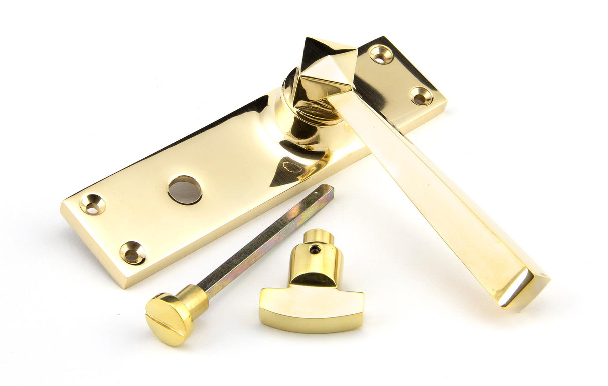From The Anvil - Polished Brass Straight Lever Bathroom Set | Sku. 91971 | Trade Door Handles.