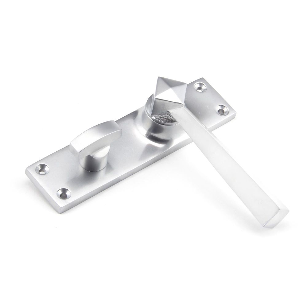 From The Anvil - Satin Chrome Straight Lever Bathroom Set | Sku. 91973 | Trade Door Handles.